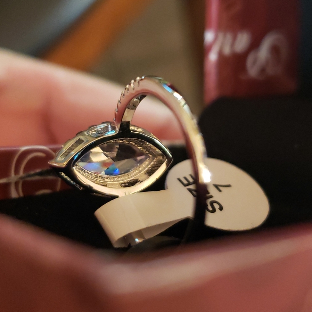 Ring 18kt white gold plated brass size 7 - Picture 10 of 10